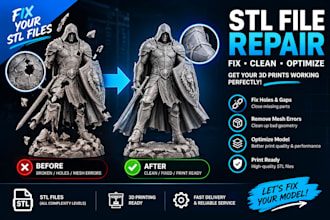 repair your stl file and fix mesh for 3d printing