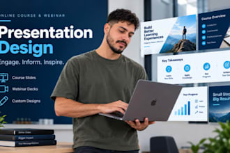 design engaging online course slides or webinar presentation decks
