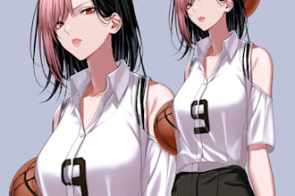 character sheet in anime style
