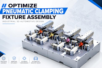 optimize pneumatic clamping fixture assembly, industrial 3d automotive design