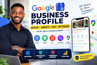 do google my business setup, verification help, suspension fix, local SEO