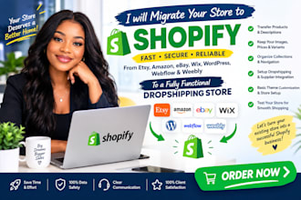 migrate etsy webflow weebly amazon ebay wix wordpress to shopify dropshipping