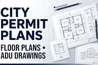 draw permit plans for city approval, floor plans, permit drawings