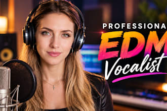 be your professional edm vocalist, emotional singer songwriter and vocal melody