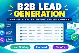 be your professional b2b lead generation, find lead,  lead startup and biz infor