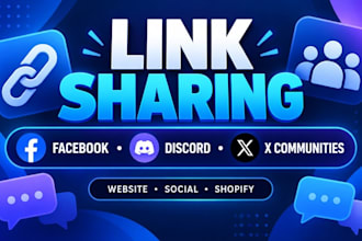 share your website, social media, shopify link to get real and organic traffic