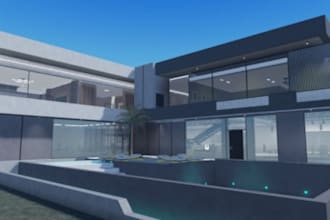 build realistic roblox mansion map, with interior design, tycoon roleplay map