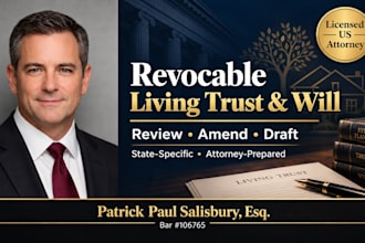 draft, review or amend your revocable living trust and will