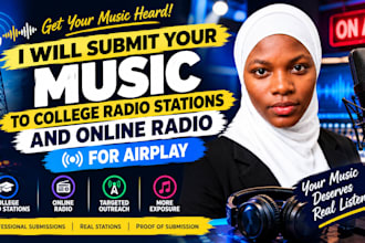 submit your music to college radio stations and online radio for airplay