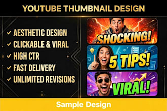 design aesthetic and clickable youtube thumbnails