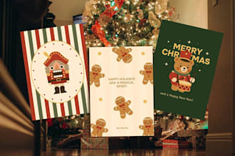 design christmas product labels, packaging stickers and gift tags