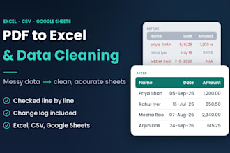 convert PDF to excel and clean your spreadsheet data