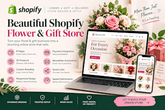 design a shopify florist store for flower delivery and gifts