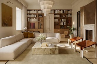 refine 3d apartment interior, realistic render for house facade, front elevation