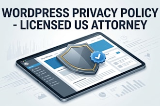 draft a custom privacy policy and cookie policy for wordpress