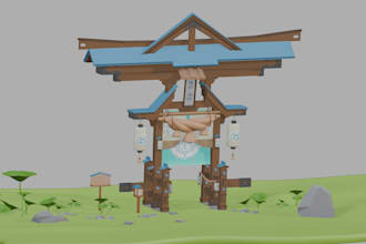 create stylized 3d props and environment assets for games