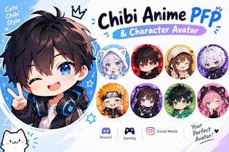 create a cute chibi anime pfp and character avatar