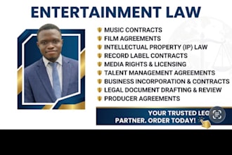 draft music, film and talent management agreements as your lawyer