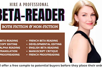 beta read and critique your fiction novel or memoir manuscript