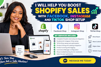 help increase shopify sales with tiktok, instagram and facebook shops setup