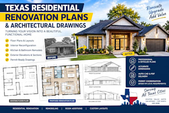 design texas residential renovation plans and architectural drawings