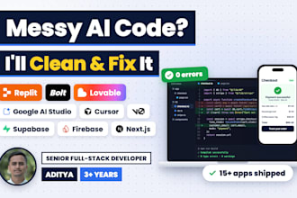 be your vibe code cleanup expert for replit, bolt, loveable and google ai studio