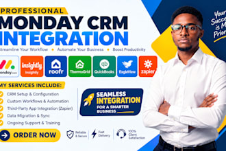 monday CRM insightly roofr thermogrid quickbooks eagleview zapier integration