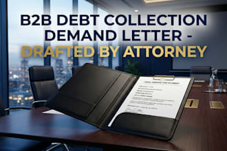 draft a formal business debt collection demand letter as an attorney