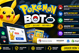 pokemon bot, auto purchase bot, checkout bot, auto buying lazada shopping bot