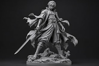 sculpt custom 3d miniatures, characters, anime figures and action figures