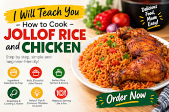 teach you how to cook jollof rice and chicken