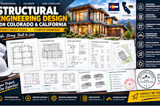 do structural engineering design for colorado california permit ready stamp