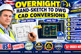 convert PDF sketches and paper blueprints to architectural cad ca