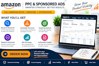 set up and optimize amazon PPC campaigns and sponsored ads