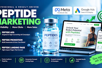 do peptide marketing, peptide ads a peptide promotion with peptide landing page