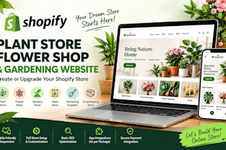 redesign shopify plant store flower shop nursery gardening, seed website store