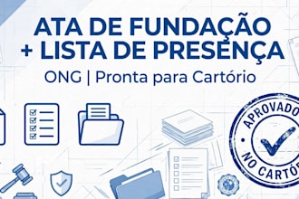 create ata de fundacao and lista de presenca for ong