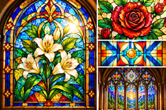 create custom stained glass art, window designs, and illustrations