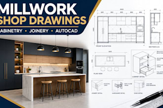 create millwork cabinetry and joinery shop drawings in autocad
