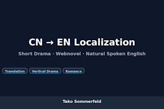 localize chinese short drama scripts to english