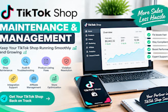 fix tiktok violations, manage tiktok shop, maintenance audit fixes listings