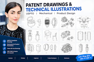 create professional uspto patent drawings and technical illustrations