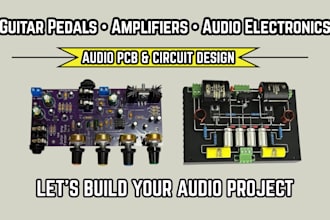 create audio pcb layouts, guitar pedal circuits, amplifier schematics