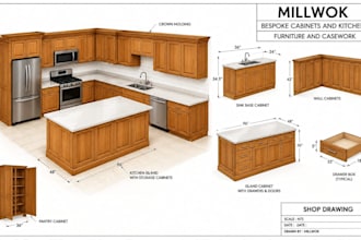 kitchen cabinet cad drawings wardrobe and millwork shop drawings for fabrication