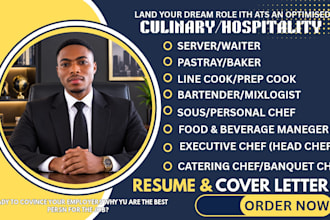 write ats friendly hospitality, tourism, culinary, sommelier, concierge resume