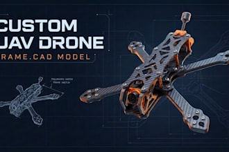 design custom fpv vtol uav drone frame chassis and mechanical cad model