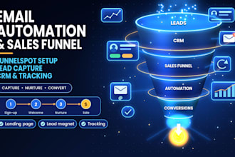 setup funnelspot CRM sales funnel landing page email automation lead generation