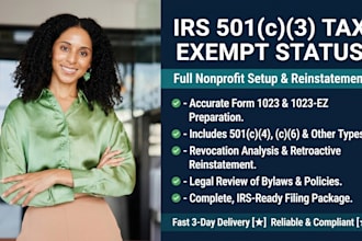 do nonprofit 501c3 exemption, 501c3 reinstatement, 1023ez, 501c4, 501c6