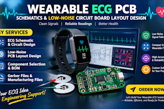 do wearable ecg pcb schematics and low noise circuit board layout design