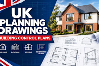 create UK planning permission drawings and building control approval plans